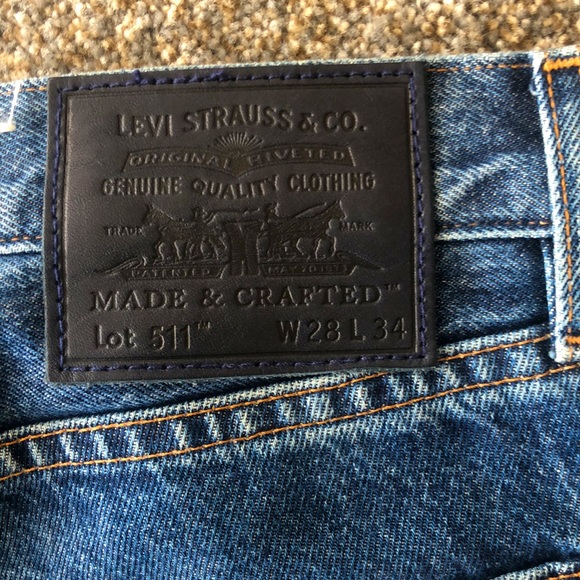 LEVI’s Made and Crafted 511™ SLIM FIT MEN'S JEANS 28 x 34 like new Mid Stonewash - Picture 5 of 5